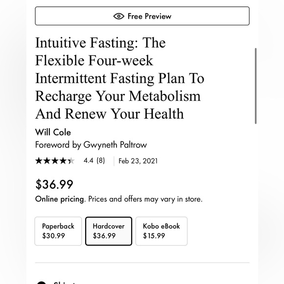 Intuitive Fasting The Flexible Fourweek Intermittent Fasting Plan Book Will Cole - Picture 2 of 8